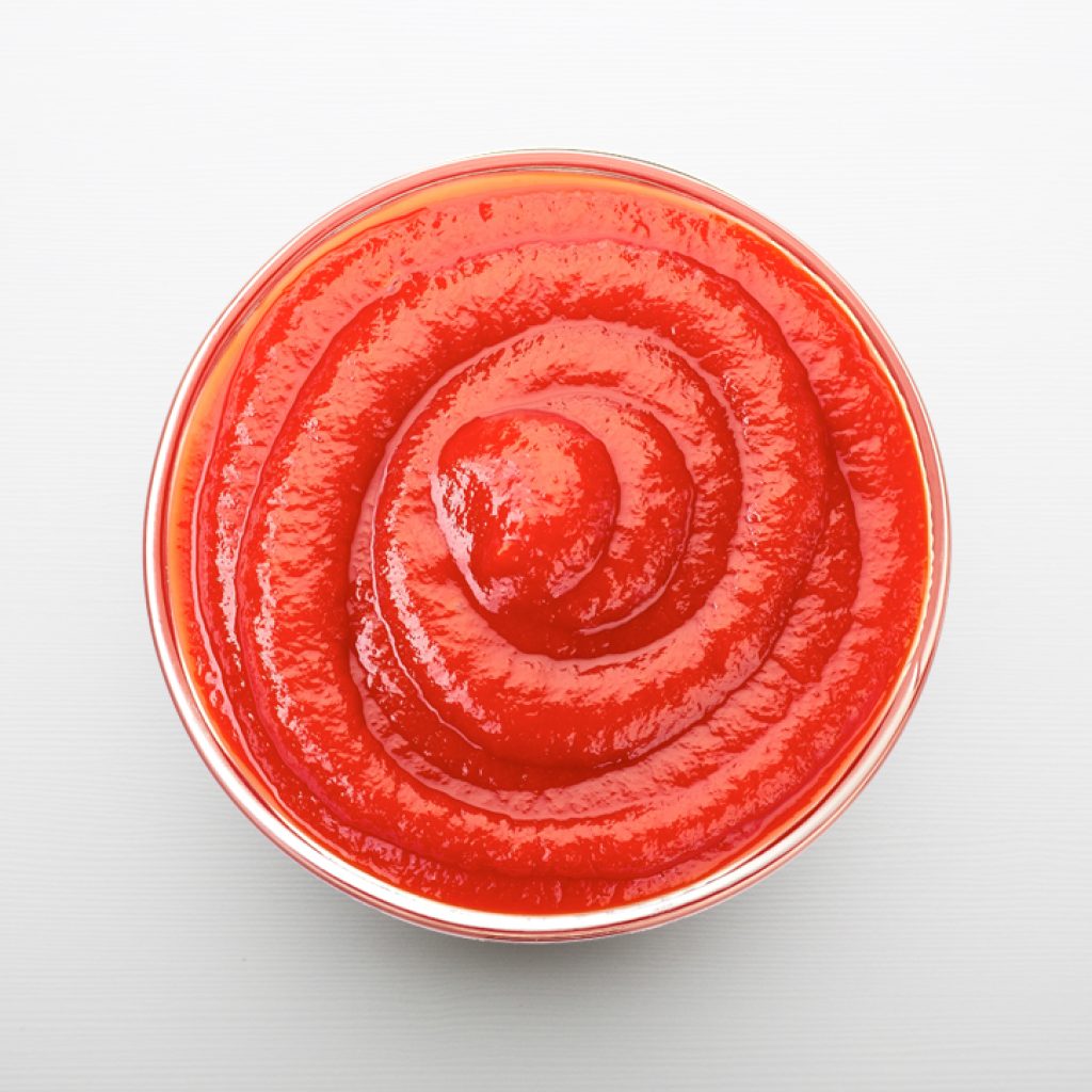 Tomato paste consists of tomatoes that have been cooked and reduced to a thick, red concentrate before being strained...